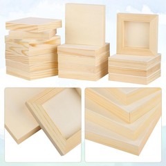 Aodaer 16 Pack Wood Panels 4 x 4 Inch Wooden Panels Canvas Unfinished Craft …