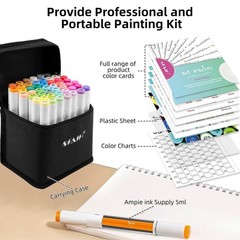 SFAIH Alcohol Markers Brush Tip & Fine Tip – 49 Colors Double Tipped Art Markers
