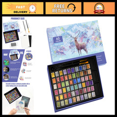 60 Colors Mini Glitter Metallic Watercolor Paint Set – Shimmering Pearl Art Supp