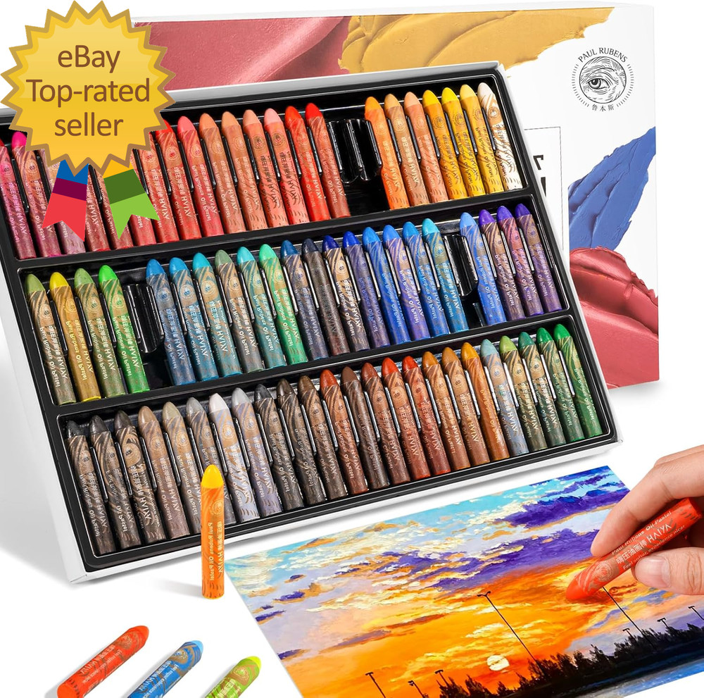 Oil Pastels Set 72 Vibrant Colors Ultra Soft and Creamy Texture Easy to Blen