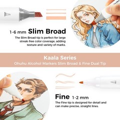 Ohuhu Alcohol Markers Skin Tone Marker Slim Broad and Fine Double Tipped Alco…