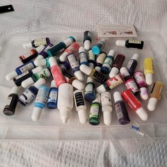 Lot of Alcohol Ink with Tim Holtz Storage Tin Mixed Colors Art Supplies