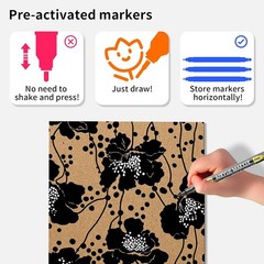 NAWOD 6 Black Acrylic Paint Pens, Acrylic Paint Markers Dual Tip