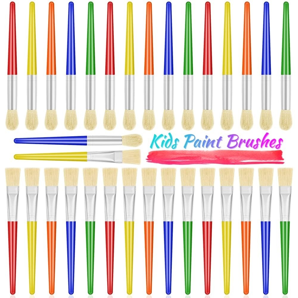 Kids Paint Brushes Set 30 PCS Jumbo Round Large Flat Craft Brushes