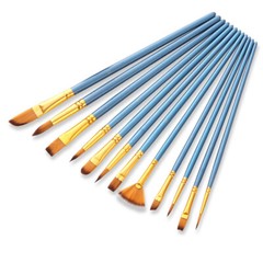 Comfortable Grip Paint Brush Set 12Pcs for Painting Gouache, Canvas Painting
