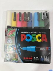 uni POSCA PC-3M Paint Markers Set 8 Colors Water-Based Medium Tip 0.9–1.3mm