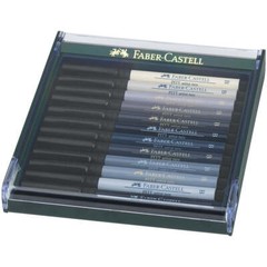 Faber-Castell Pitt Artist Pen Brush 12 Piece Greys Set FC267423