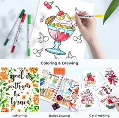 Non-Toxic 100 Color Marker Set with Replacement Tips and Swatch Cards – Gift Box