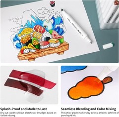 Alcohol Markers ALP 80 Colors,Dual Tips Permanent Drawing Art Markers for Art…