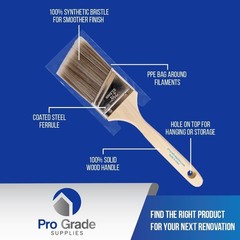 Wood Handle Paint Brush Set: 5-Piece Flat & Angle Brushes for Precision Painting