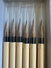 NEW 6 count #6, 9/32″ Dick Blick 6 Round Natural Hair Bamboo Brushes