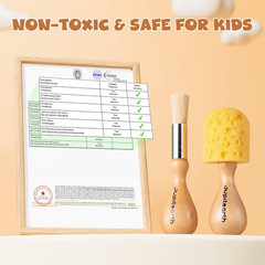 Jumbo Paint Brushes for Kids, Easy Grip Round and Sponge Toddler Paint Brushes