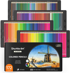 172 Colored Pencils for Adult Coloring Books, Soft Core Color