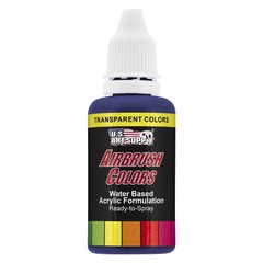 US Art Supply 1-Ounce Transparent Phtalo Blue Airbrush Paint