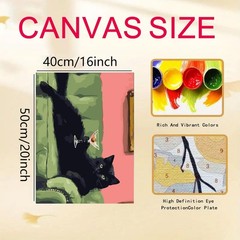 GEMFAMILY Black Cat Paint by Numbers Kit for Adults Beginner,Funny Adult Pain…