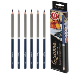 Premium Cobalt Blue Colored Pencils HighlyPigmented Drawing Blending 6 PCS
