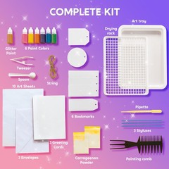 Klever Kits Marbling Paint Art Kit for Kids, 6.8 x 9.3 x 1.5 inches, gold