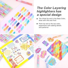 Color Layering Double Sided Markers,16pcs 32Colors Dual Tip Magic Markers,Bro…