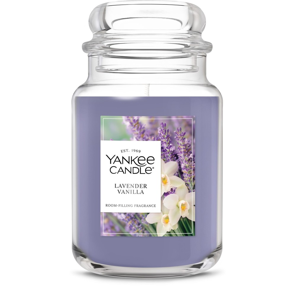 Yankee Candle Lavender Vanilla Scented Candle, Large Jar,