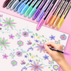 36 Colors Gel Pens Set Metallic Glitter Ink For Journaling Drawing
