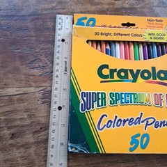 VTG 50 Crayola Super Spectrum Colored Pencils with Gold Silver Cerulean 1997