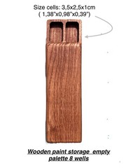 Storage System For Paints For Artists,wooden Palette With Magnetic Lif ,8 Empty