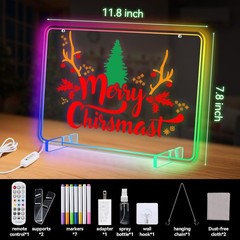 LED Note Board with Colors,11.8″X7.8″ Led Drawing Board for Kids,21Modes &16 Col