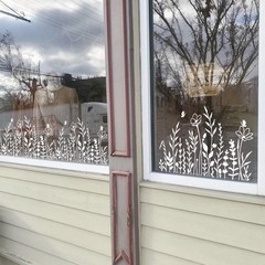 Large Flower Stencils for Painting on Walls Fence – 16×11 Inches large, white
