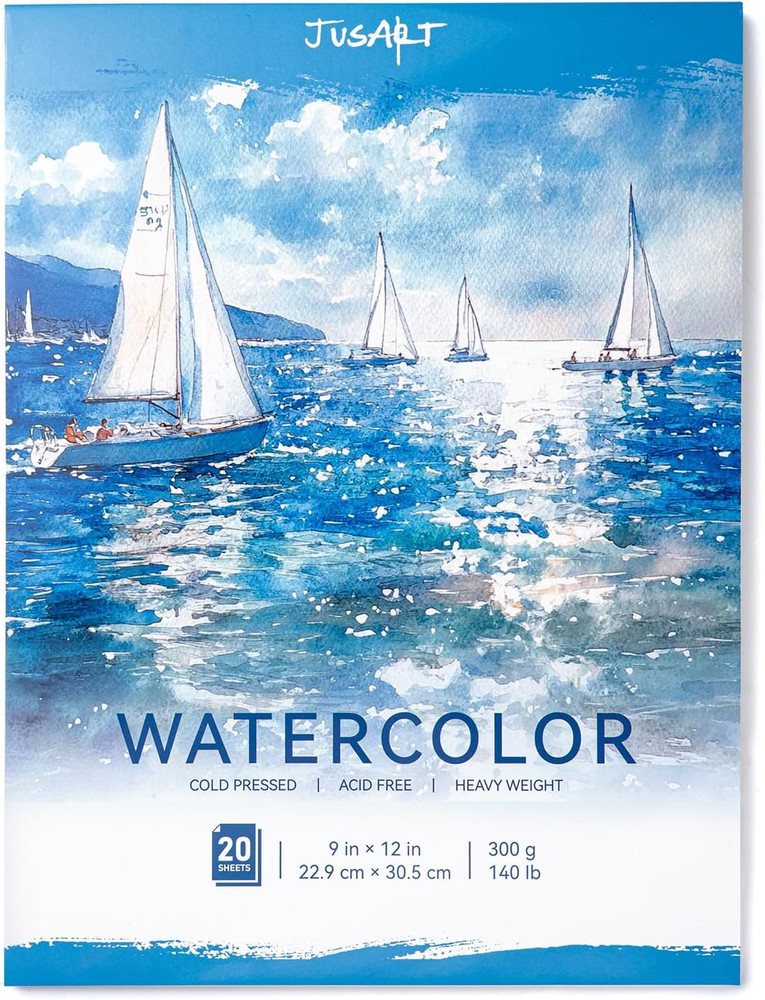 Watercolor Paper Pad 9″x12″, 300gsm/140lb, Cold Press Water Color Paper, Acid-Fr