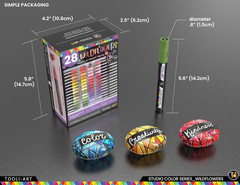 28 Wildflower Colors Acrylic Paint Pens Studio Color Series Markers Set 3Mm Medi