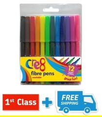 Fibre Pens, 12 Colours