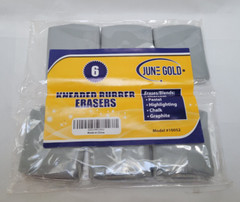 Gray Kneaded Rubber Erasers, 6 Pack – Blends Pastel, Highlighting Chalk Graphite