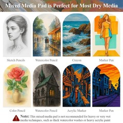 Mixed Media Sketchbook 9″ x 12″, 60 Sheets Each (98lb/160gsm), 2 Pack, Heavyw…