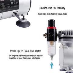 Airbrush Compressor with Cool-Down Fan ABPST07 Powerful 1/6hp Portable Quiet …