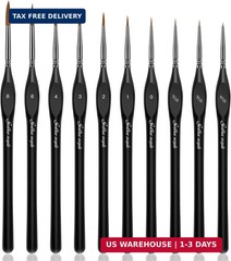 Golden Maple Detail Paint Brushes Set 10pcs Miniature Brushes for Fine Detailing