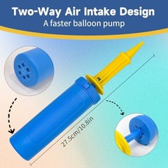 SUSWIM Balloon Pump Handheld Two-Way Dual Action,Double-Way Air Intake Blue