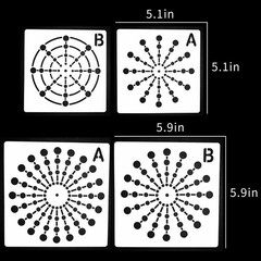 4Pcs Mandala Dot Painting 5.9×5.9 inches, 5.1×5.1 5.5×5.5 inches