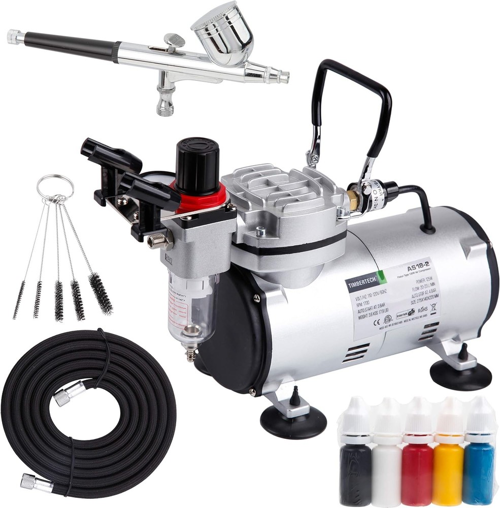 Timbertech Airbrush Kit With Compressor AS18-2K