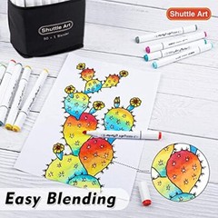 51 Colors Dual Tip Alcohol Based Art Markers, 50 Colors plus 1 Blender Perman…