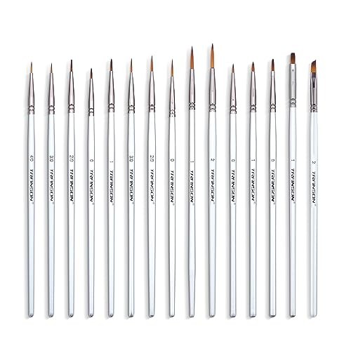 Fine Detail Paint Brush Set 15pcs for Miniature Models Craft Painting 15 PCS