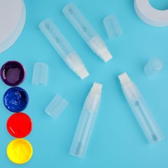 4 Pcs Refillable Paint Pens Empty Graffiti Markers transparent