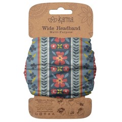 Karma Frida Women’s Wide Headband & Stretchy Hair Scarf – Blue Floral