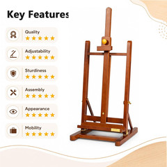 Medium Tabletop Painting Easel, Assembly-Free, Solid Beechwood, Walnut | Adjusta
