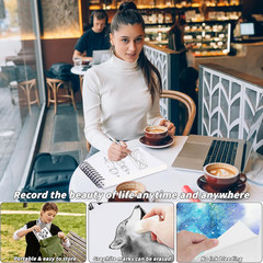 10 Pack Sketch Book Bulk 5.5″ X 8.5″ Top Spiral Bound Sketch Pad 600 Sheets 120L