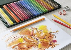 Polychromous Colored Pencil Set In Metal Tin 60pc