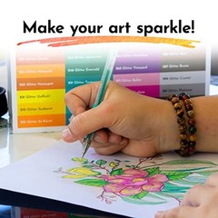 ColorIt Glitter Gel Pens for Adult Coloring Books 96 Pack – 48 Artist Glitter