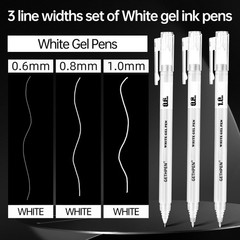White Gel Pens,0.6mm 08mm 1.0mm Fine Point Opaque White Archival Ink Pen for …