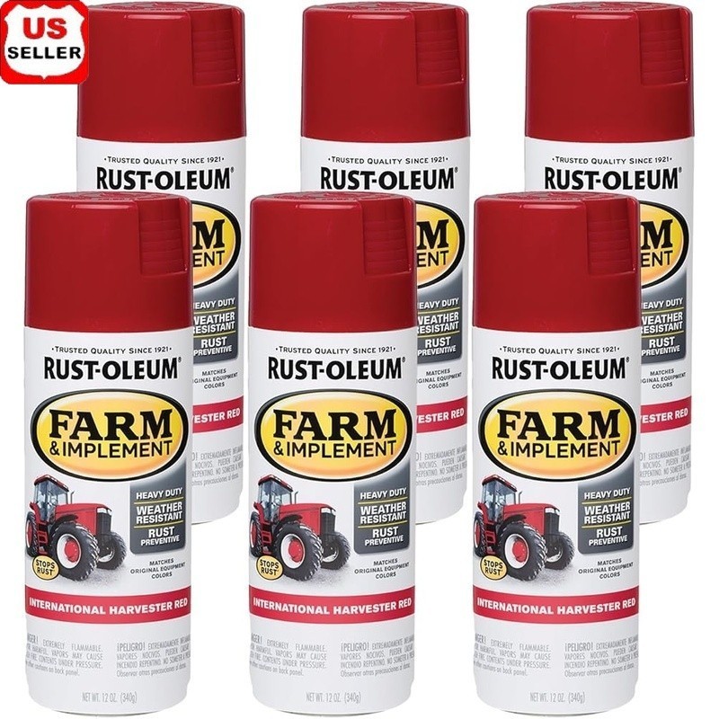Heavy Duty Weather Resistant Gloss Paint Farm Industrial Equipment 12oz 6 Pack