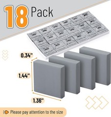 Mr. Pen Kneaded Erasers – 18 Pack, 18 1.44" x 1.36", Grey