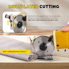 Electric Rotary Fabric Cutter 1 Thickness Cloth Carpet Leather CGOLDENWALL273